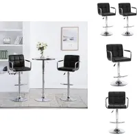 vidaXL Tabouret de bar 2 pcs. noir similicuir - Tabouret de bar