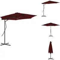 vidaXL Parasol avec mât en acier rouge bordeaux 300x230 cm - Parasols & Protection solaire