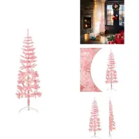 vidaXL Semi-sapin de Noël artificiel avec support Svelte Rose 120 cm - Sapins de Noël