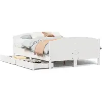 vidaXL Lit en pin massif sans matelas blanc 150x200 cm