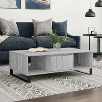 The Living Store Table basse Gris Sonoma 104x60x35 cm Bois composite