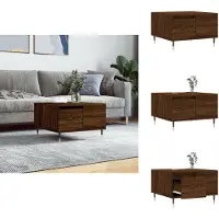 vidaXL Table basse marron aspect chêne 55x55x36,5 cm Bois composite - Tables basses
