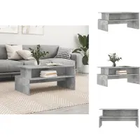 vidaXL Table basse gris béton 90x55x42,5 cm Bois composite - Tables basses