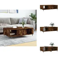 vidaXL Table basse chêne fumé 104x60x35 cm Bois composite - Tables basses