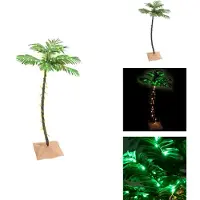 vidaXL Palmier artificiel LED blanc chaud 72 LED 120 cm - Sapins de Noël