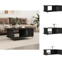 vidaXL Table basse noire 90x50x40 cm Bois composite - Tables basses