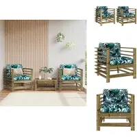 vidaXL Chaises de jardin avec coussins 2 pcs. Pin Imprégné - Eléments de canapés de jardin