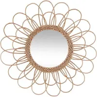 Atmosphera Miroir mural Fleur en Rotin D 56 cm