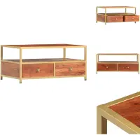 vidaXL Table basse 90 x 50 x 40 cm en bois massif d'acacia - Tables basses
