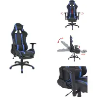 vidaXL Chaise de bureau racing inclinable avec repose-pieds bleu - Chaises de bureau