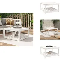 vidaXL Table de jardin blanche 82,5x82,5x45 cm Pin massif - Tables de jardin