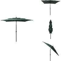 vidaXL Parasol avec mât en aluminium 3 couches vert 2,5x2,5 m - Parasols & Ecrans solaires