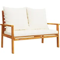 The Living Store Canapé de jardin 120 cm avec coussins en bois massif d'acacia