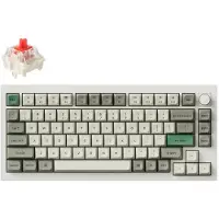 Keychron Q1 Max QMK/VIA Clavier mécanique sans fil, QWERTY US, Knob, Shell White, Gateron Jupiter Red Q1M-P1