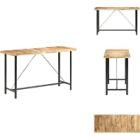 vidaXL Table de bar 180x70x107 cm Bois de manguier rugueux - Tables de salle à manger