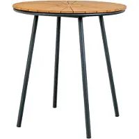 Ebuy24 Cleveland table de café Ø70cm extérieur teck,noir.