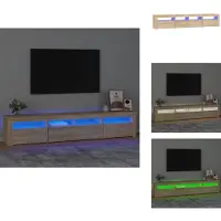 vidaXL Armoire TV avec lampes LED Chêne Sonoma 210x35x40 cm - Meuble TV