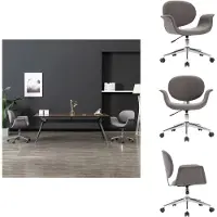 vidaXL Chaise de bureau Tissu gris pivotant - Chaises de bureau