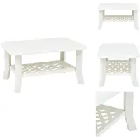 vidaXL Table basse blanche 90 x 60 x 46 cm Plastique - Tables basses
