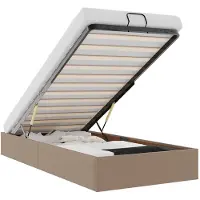 vidaXL Lit ottoman sans matelas Cappucino 100x200cm simili-cuir