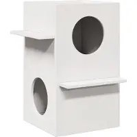 vidaXL Maison pour chats Blanc 43x43x60 cm Pin massif