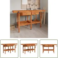 The Living Store établi avec tiroirs étaux 162x62x83 cm acacia