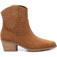 Xti pour femme. 14388502-CAMEL Bottines en cuir 143885 marron (37), 5 à 8 cm, Fermeture éclair, Casuel