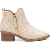 Xti pour femme. 14396201-BEIGE Bottines en cuir 143962 beige (36), 5 à 8 cm, Fermeture éclair, Casuel