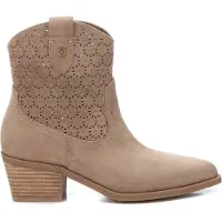 Xti pour femme. 14388503-TAUPE Bottines en cuir 143885 taupe (39), 5 à 8 cm, Fermeture éclair, Casuel