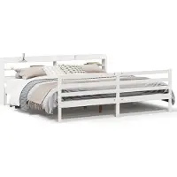 vidaXL Cadre de lit avec tête de lit sans matelas blanc 200x200 cm