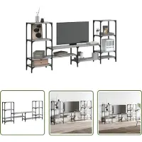The Living Store Armoire TV Gris Sonoma 206,5x28,5x95 cm Matériau dérivé du bois