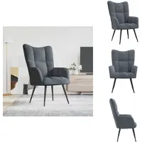 vidaXL Fauteuil relax gris foncé velours - Fauteuil