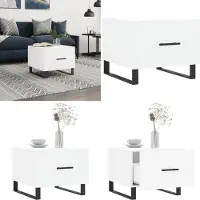 vidaXL Table basse Blanc 50x50x40 cm Bois composite - Table basse - Tables basses - Table d'appoint - Beistelltische
