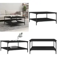 vidaXL Table basse noire 80x80x40 cm Bois composite - Table basse - Tables basses - Table d'appoint - Table de salon