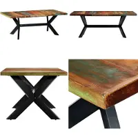 vidaXL Table de salle à manger 200x100x75 cm Vieux bois massif - Table de salle à manger - Table de salle à manger en bois - Tables de salle à manger en bois