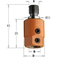 Cmt 305.000.01 Bohrerhalter M10 mit Zentrierring 11x4mm, rechts 19,5mm
