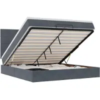 vidaXL Lit ottoman avec matelas gris foncé 200x200 cm velours