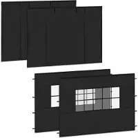 Vonroc Jeu de parois latérales - Pour tente de réception Premium PT501XX - Imperméable - Protection UV 50+ - Noir