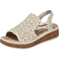 Rieker Damen Keil-Sandaletten Beige