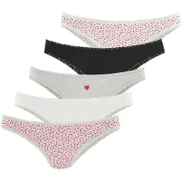 LASCANA Slip gris chiné / rouge / noir / blanc cassé