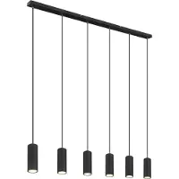 Globo - lampe suspendue - Robby - noir - métal - grande lampe de table pour salle à manger - GU10 - 57911-6HB