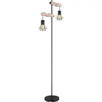 Globo Lighting Lampadaire métal noir mat, 2x E27