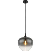 Globo Lampe pendante Maxy - Noir - Verre fumé - Ø29 cm - Raccord E27 - Réglable & Dimmable Description du produit