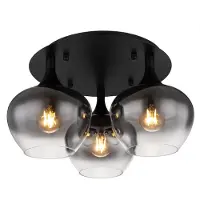 Globo Lighting Plafonnier métal noir mat, 3x E27