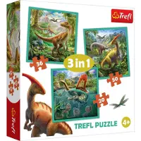 Trefl CREFL Puzzle 3en1 MONDE EXTRAORDINAIRE DES DINOSAURES 34837