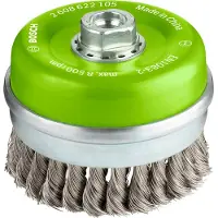 Bosch Brosse boisseau 100 mm , fil d'acier inoxydable torsadé