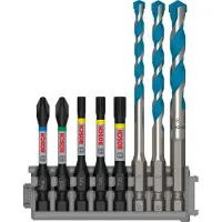 Bosch Impact Ph2/pz2/t20/25/30/hex-9 Mc 5/6/8 Drill Bits And Tips Set Argenté