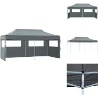 vidaXL Tente de réception Pop-Up avec parois latérales Pliable 3 x 6 m Anthracite - Pavillons & Tentes de réception