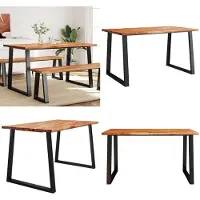 vidaXL Table de salle à manger Bord d'arbre 140x80x75 cm Bois massif Acacia - Table de salle à manger - Tables - Table de salle à manger