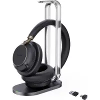 Yealink BH76 Plus avec station de charge UC Casque noir USB-C/A, sans fil, appels/musique, 297 g, casque, noir